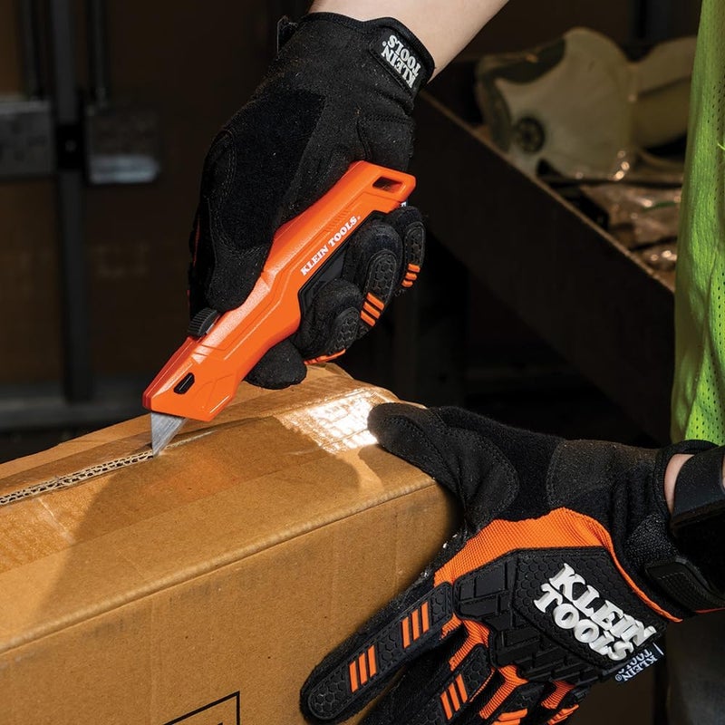 Klein Tools 44301 Retractable Utility Knife with Blade Storage and 5 Extra Blades, Bright Orange, Lightweight Ergonomic Design - Image 5